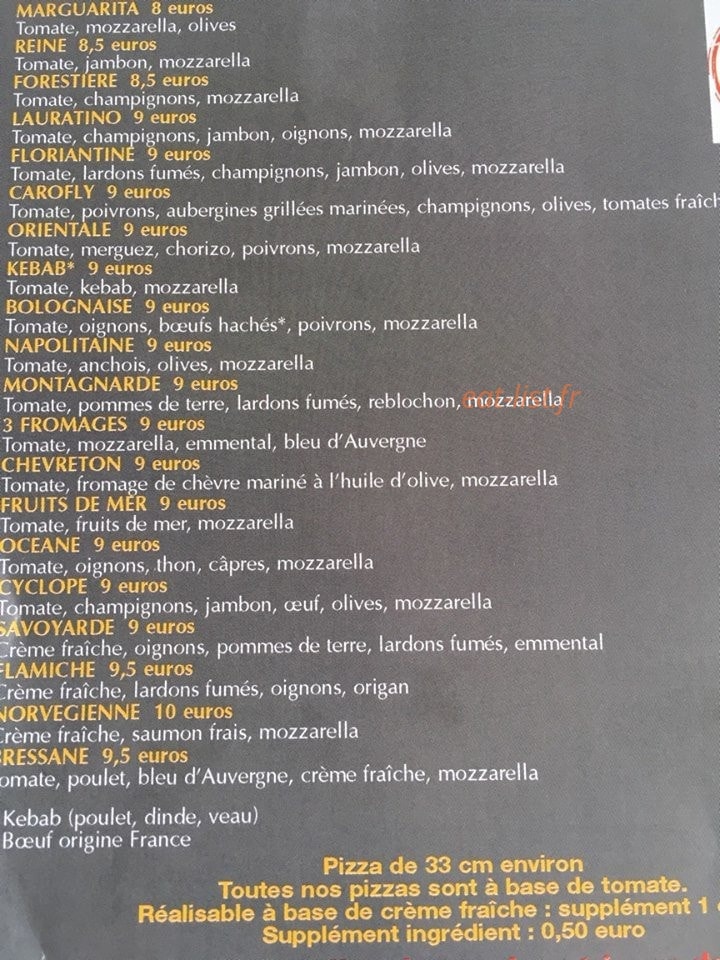 L'appel à pizza — carte page 1