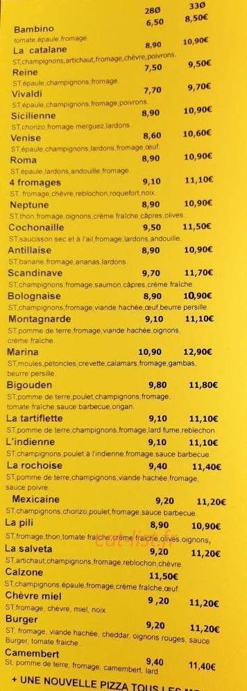 L'atelier a pizza — carte page 2
