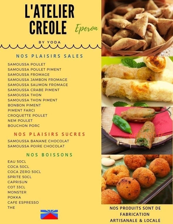 L'Atelier Créole — carte page 1
