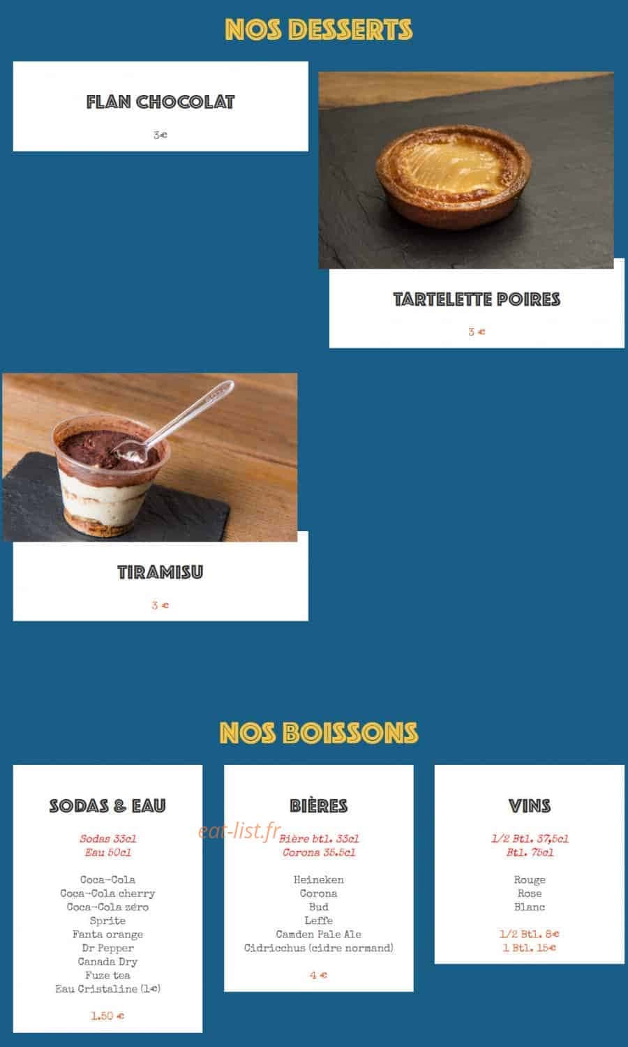 L'atelier du Burger — carte page 4