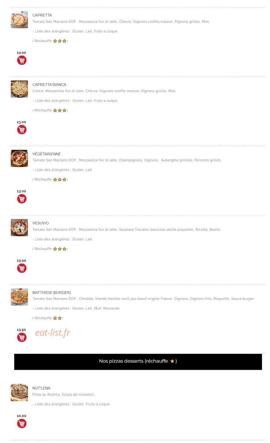 L'Atelier Pizza — carte page 4