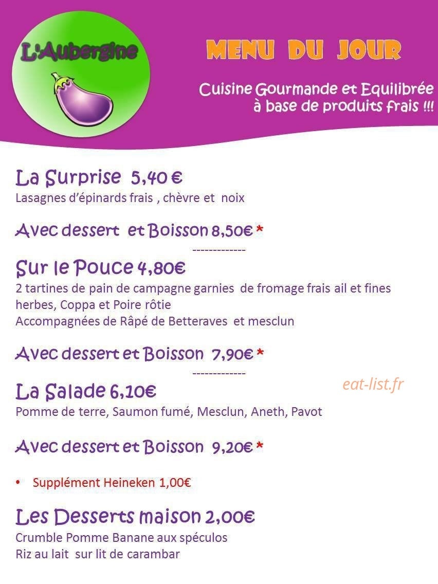 L'Aubergine mobile — carte page 1