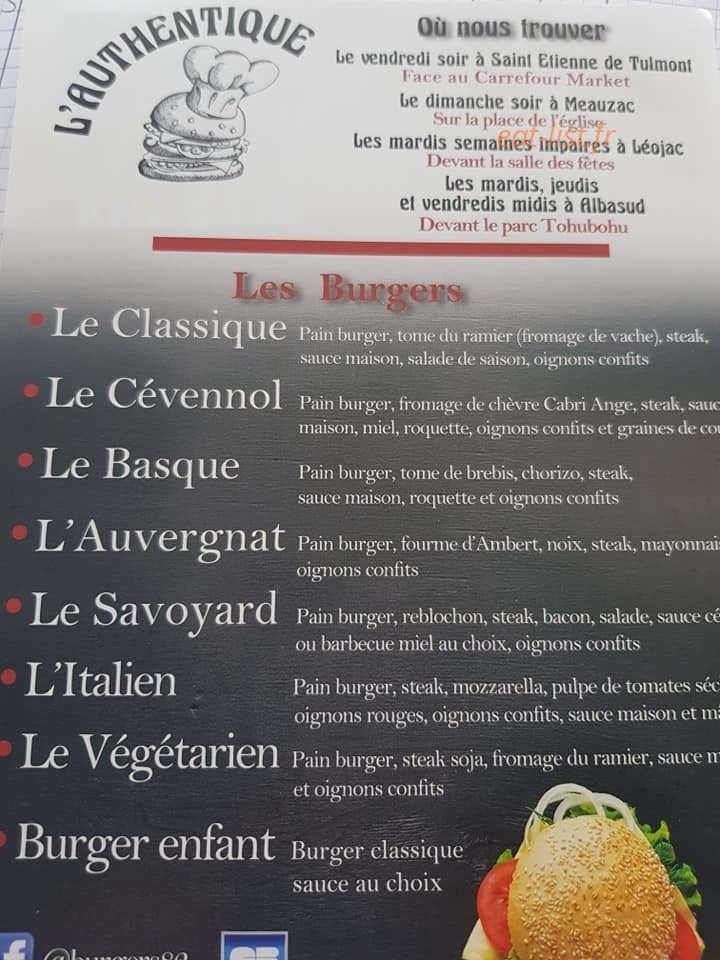 L'authentique — carte page 2
