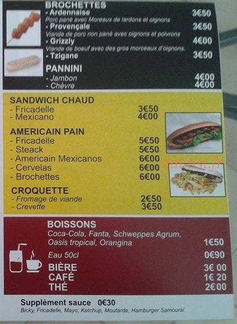 L'baraque a frites — carte page 3
