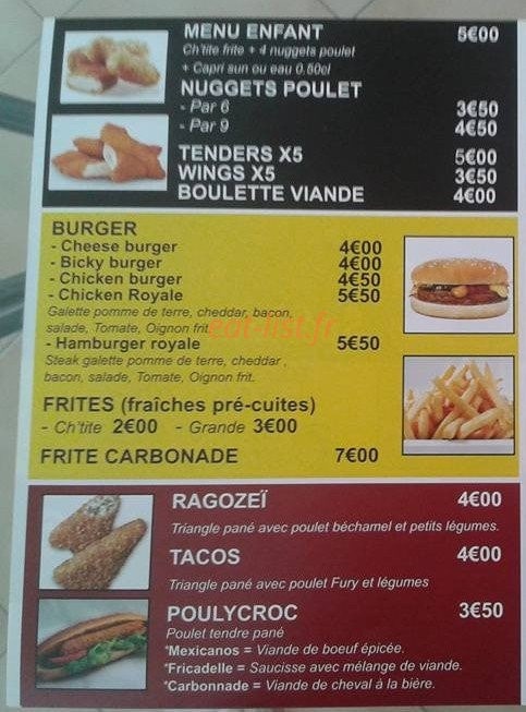 L'baraque a frites — carte page 2