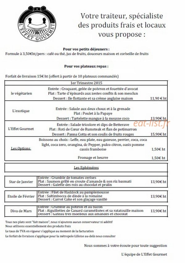 L'effet gourmet — carte page 1