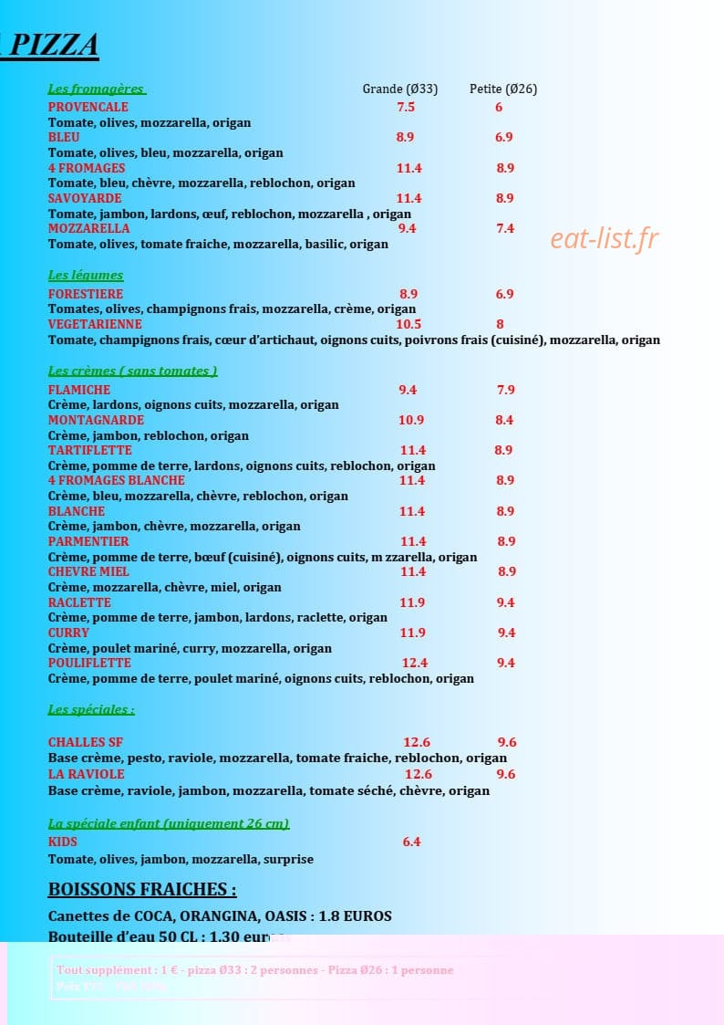 L'Emile Pizza — carte page 3