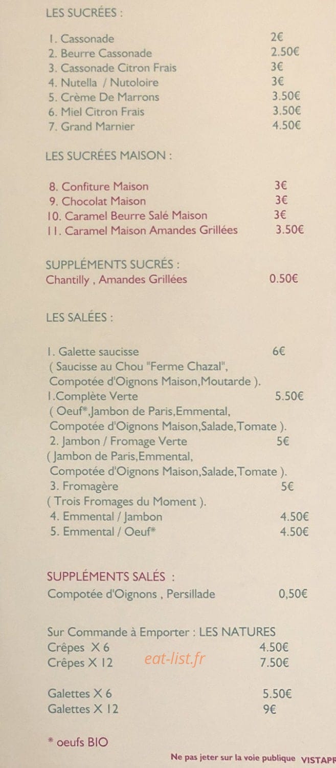 L'Emporte Crêpe — carte page 2