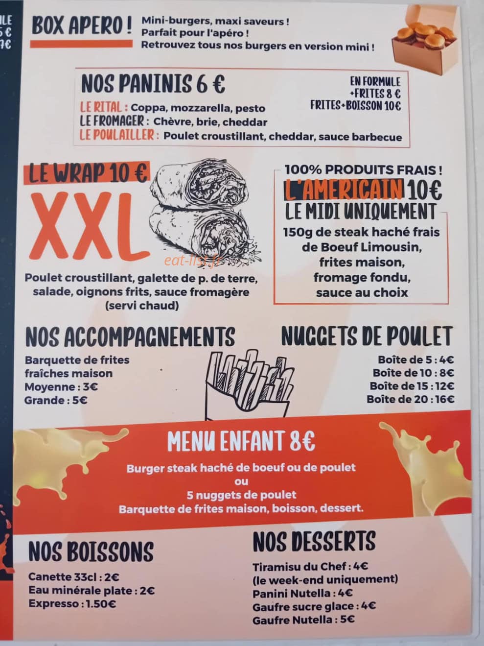 Carte et menu de L'Envie chez Coco et Lolo à Aimargues — La carte