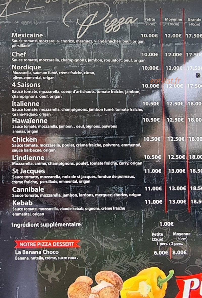 L'Escale à Pizza — carte page 2