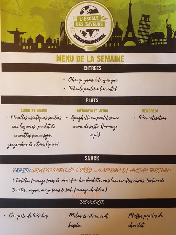 L'escale Des Saveurs — carte page 1