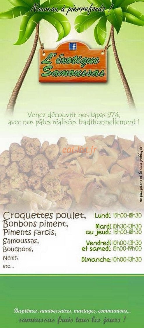 L'exotique samoussas — carte page 1