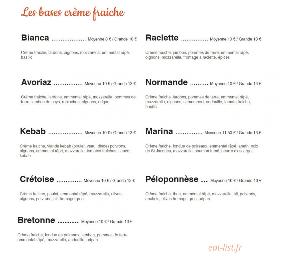 L' ilôt Pizza — carte page 2