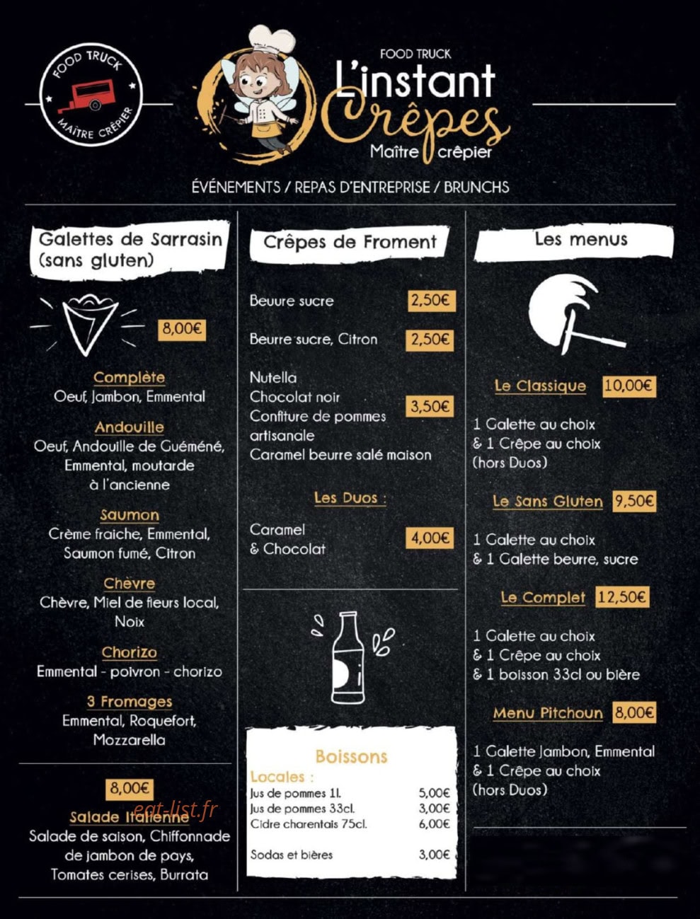 L'instant Crêpes — carte page 1