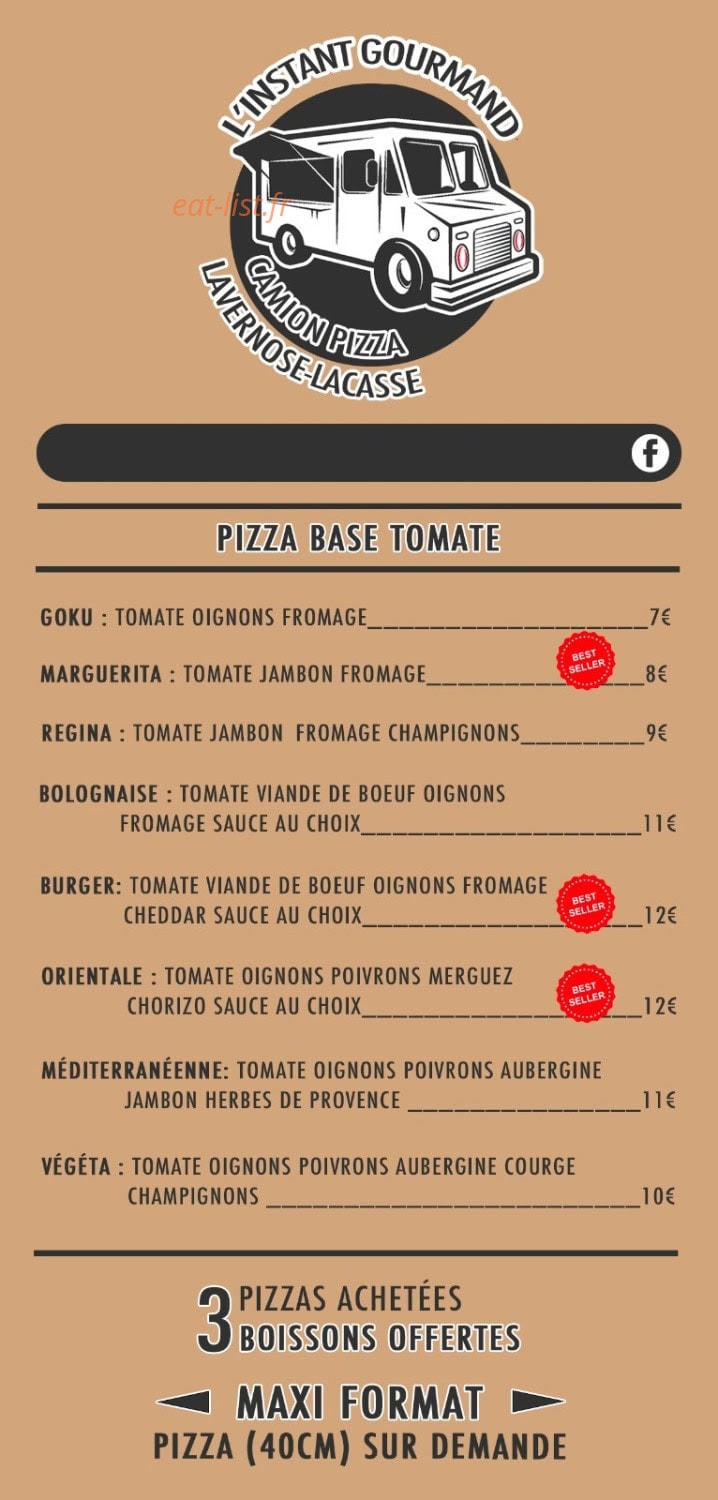 L'instant Gourmand — carte page 1