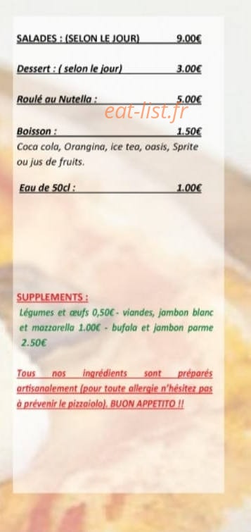 L'italiano la buon pizza — carte page 3