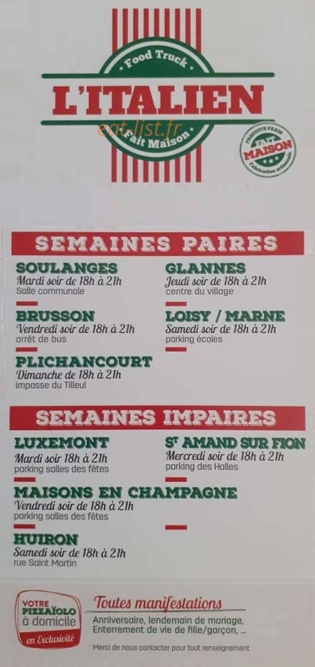 L' Italien — carte page 1
