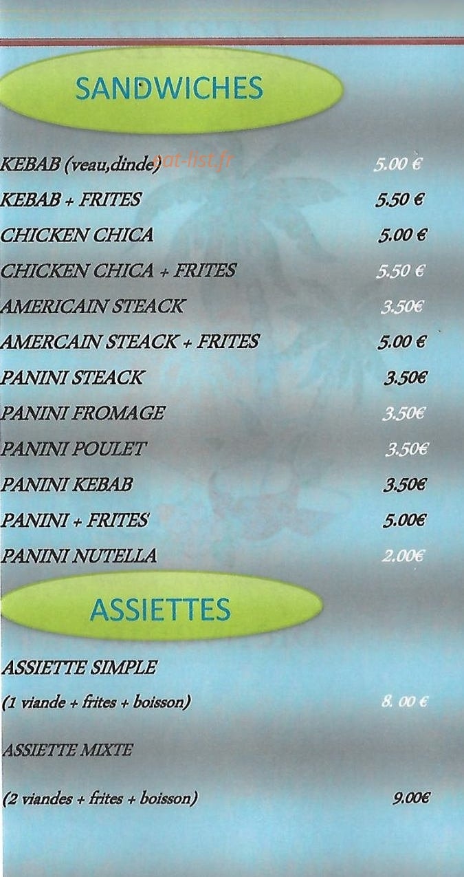 L'orientale kebab — carte page 2