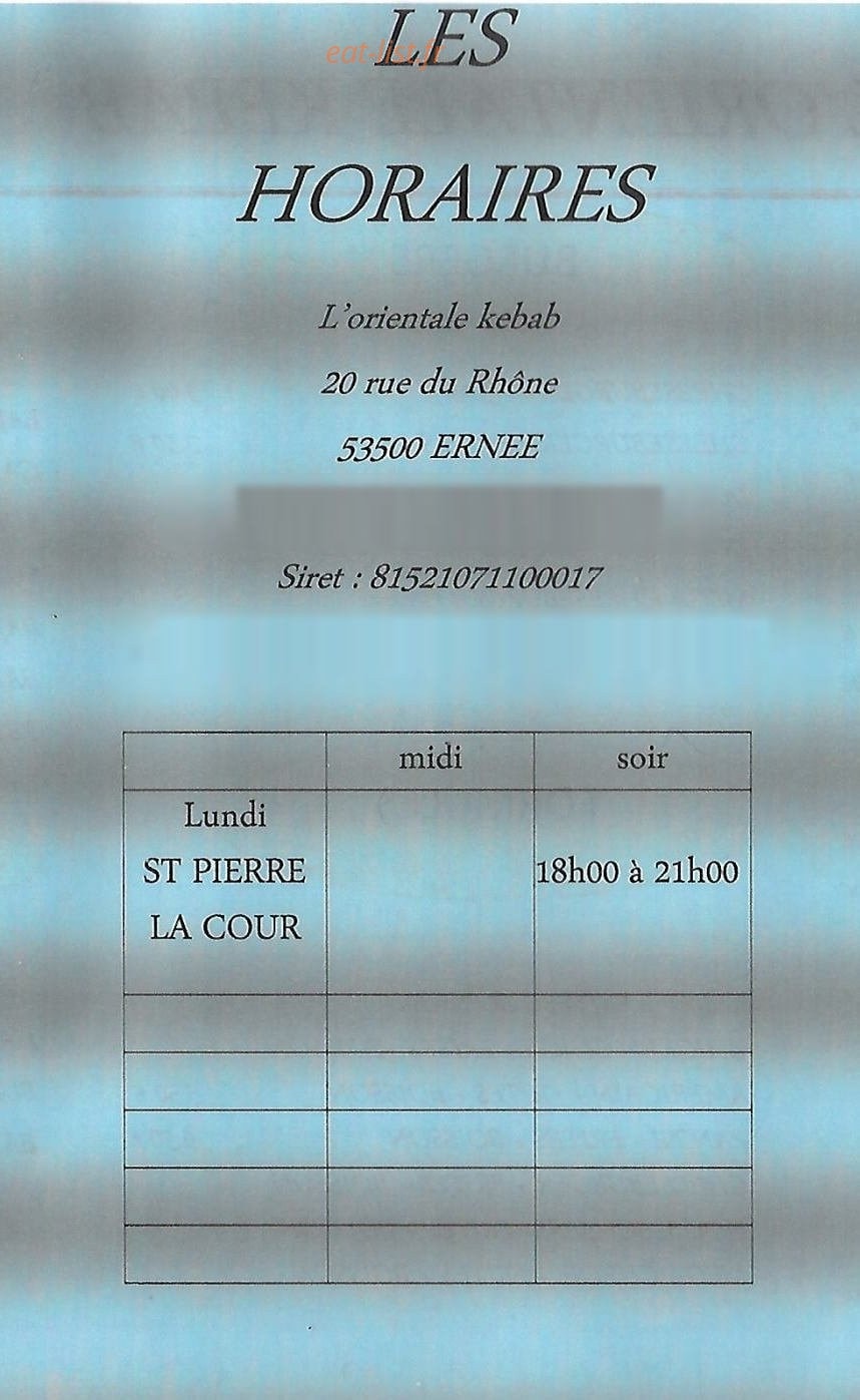 L'orientale kebab — carte page 5