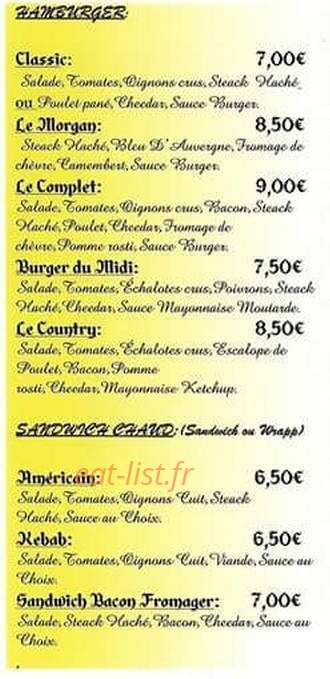 L'original's Food Truck — carte page 1