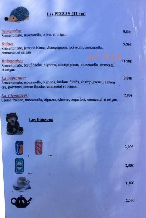 L'original snack — carte page 2