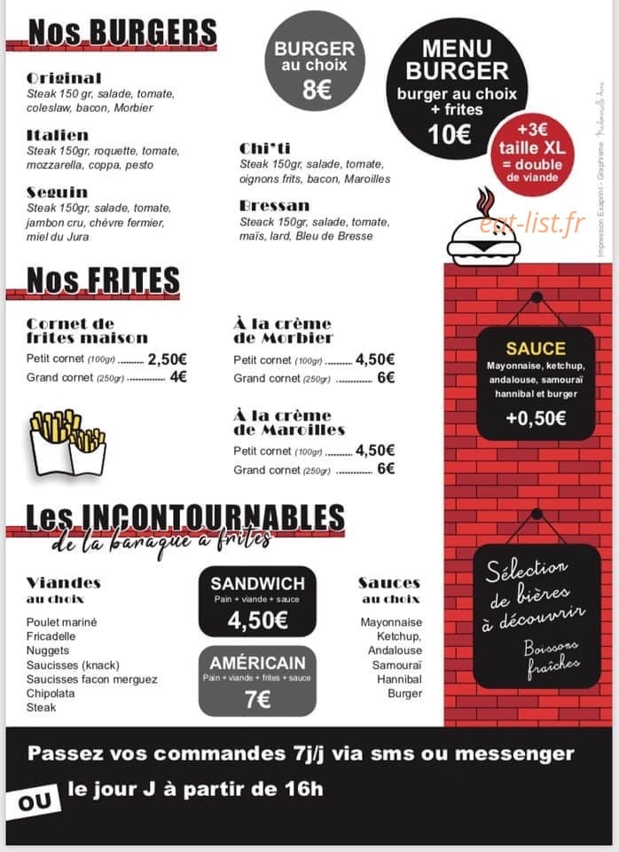 La Baraque à Biloute — carte page 1