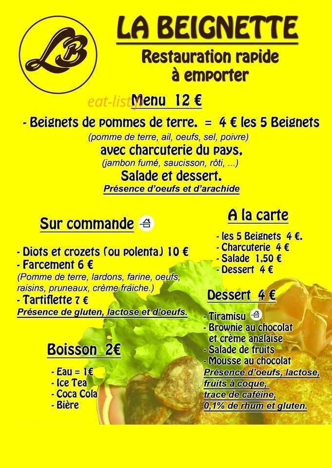 La beignette — carte page 1