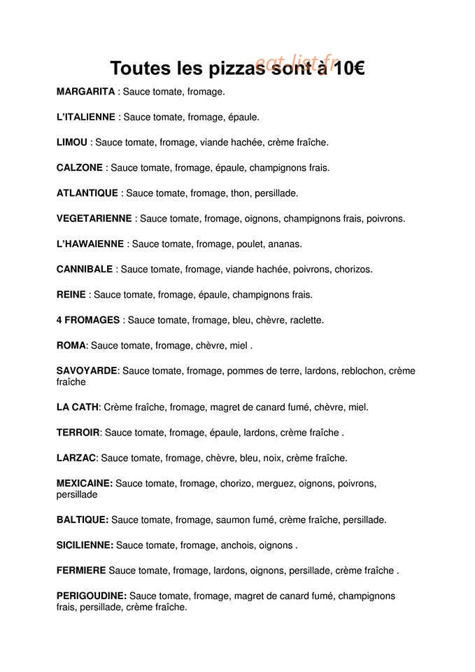 La Bella Vita — carte page 1