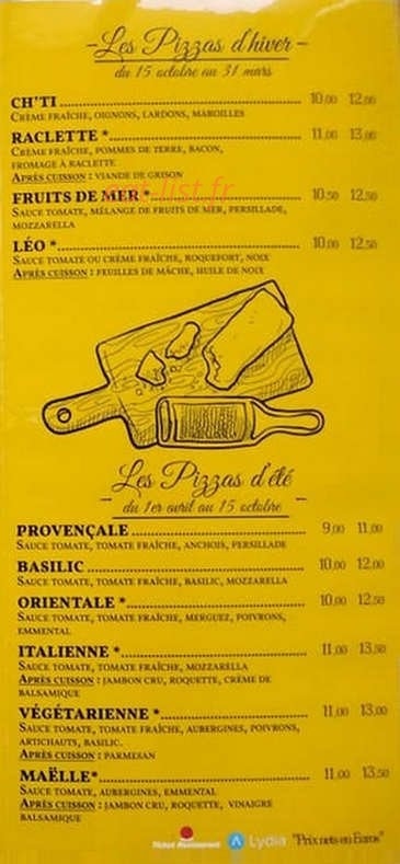 La Boîte à Pizzas — carte page 2