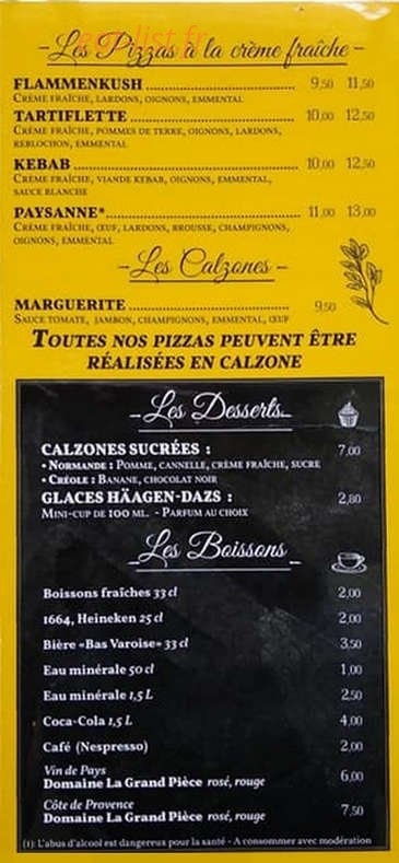 La Boîte à Pizzas — carte page 4