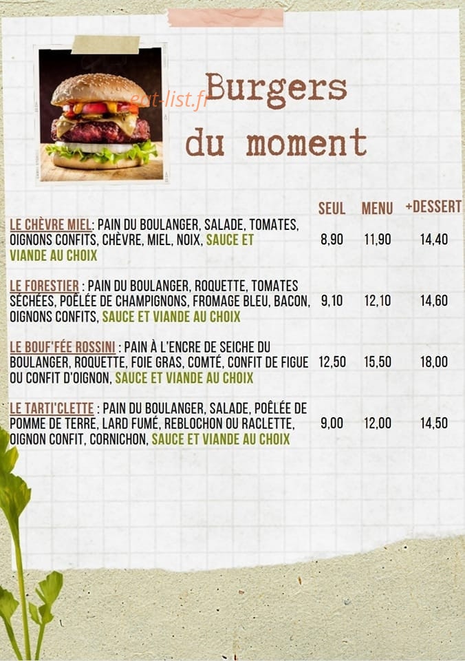La Bonne Bouf'fée — carte page 1