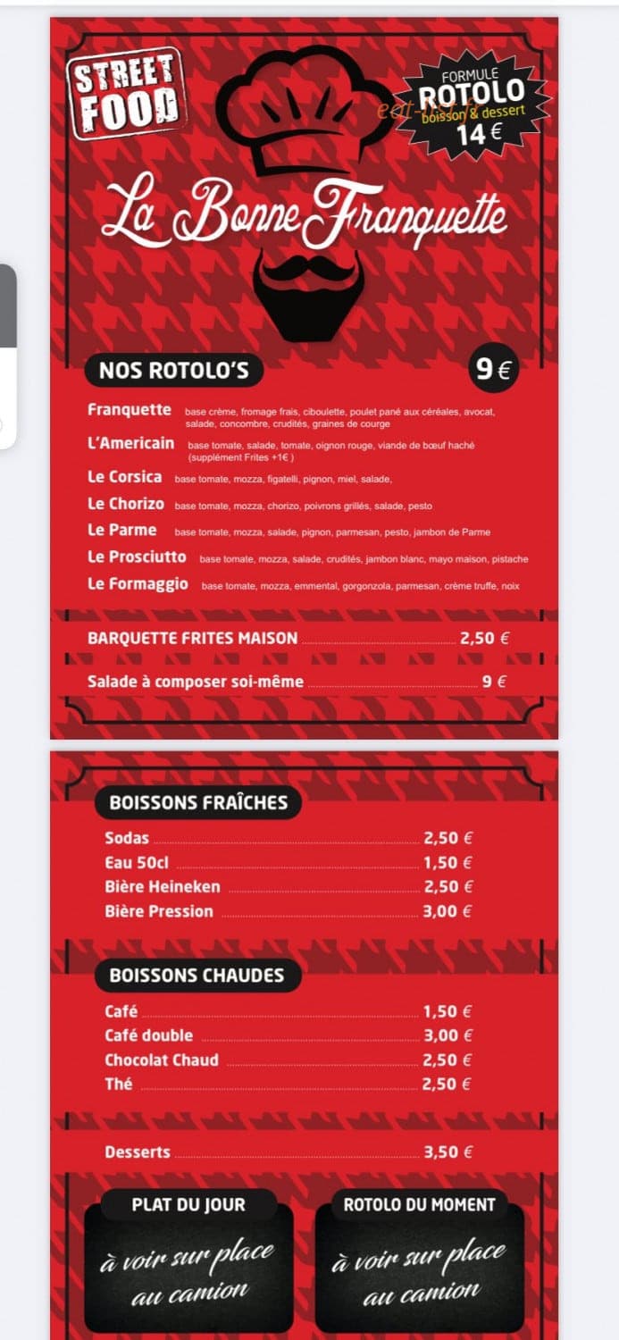 La bonne franquette — carte page 1