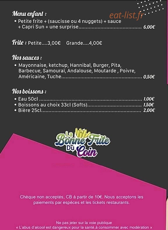 La Bonne Frite Du Coin — carte page 4
