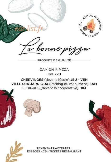La Bonne Pizza — carte page 1