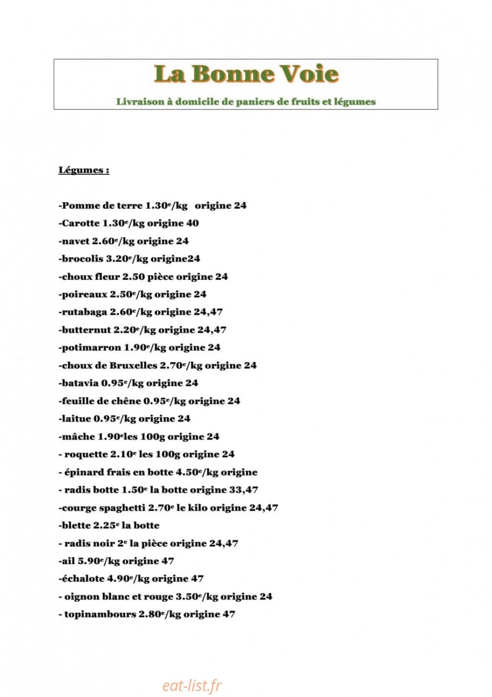 La bonne voie — carte page 1