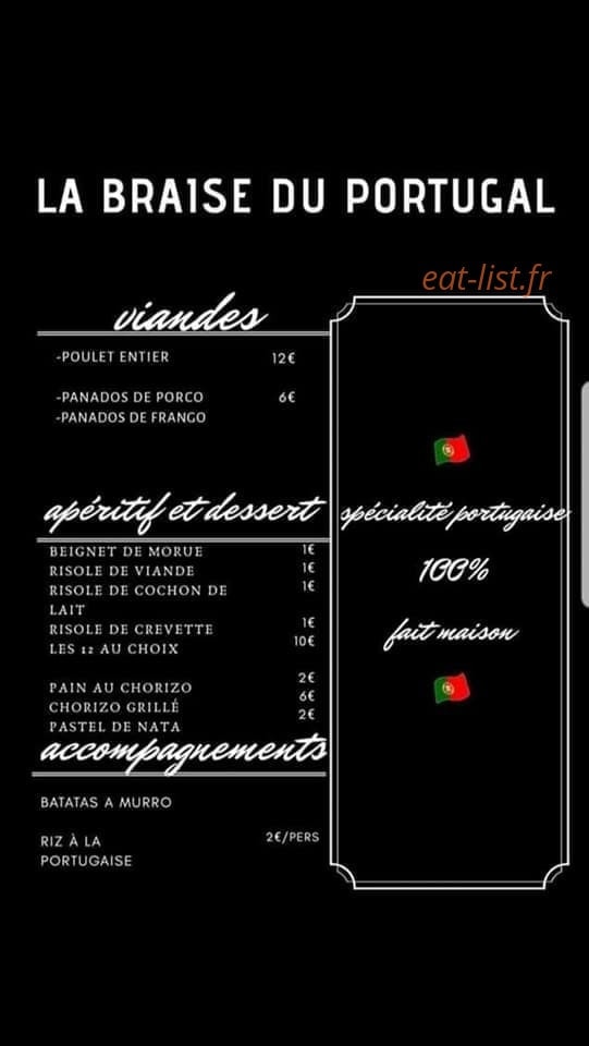 La Braise Du Portugal — carte page 1