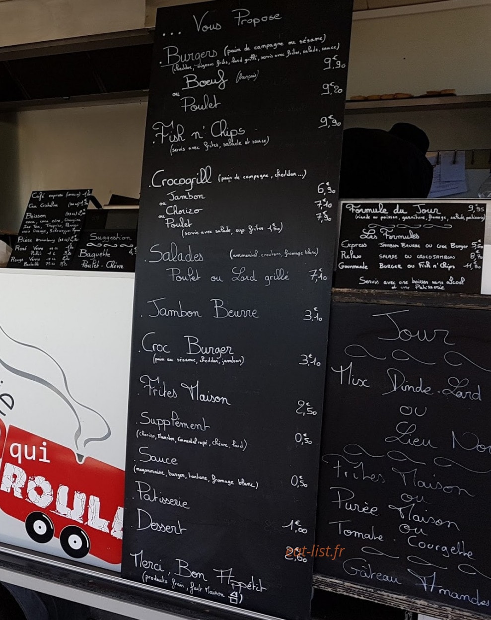 La Brasserie qui roule — carte page 1