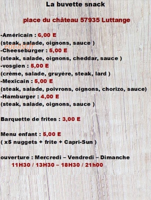 La buvette — carte page 1