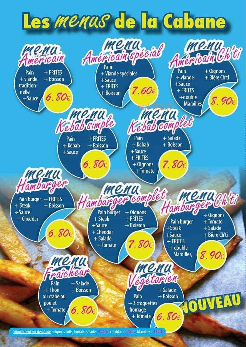 La Cabane à Frites — carte page 2