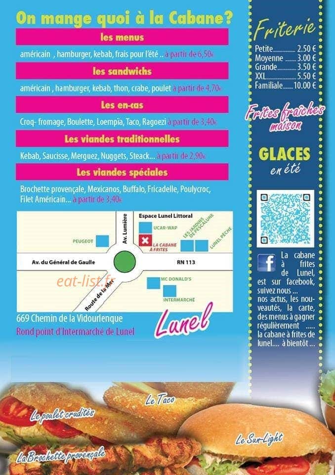 La Cabane à Frites — carte page 6