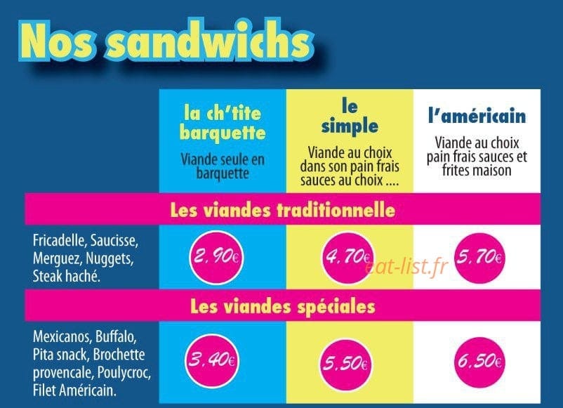 La Cabane à Frites — carte page 5