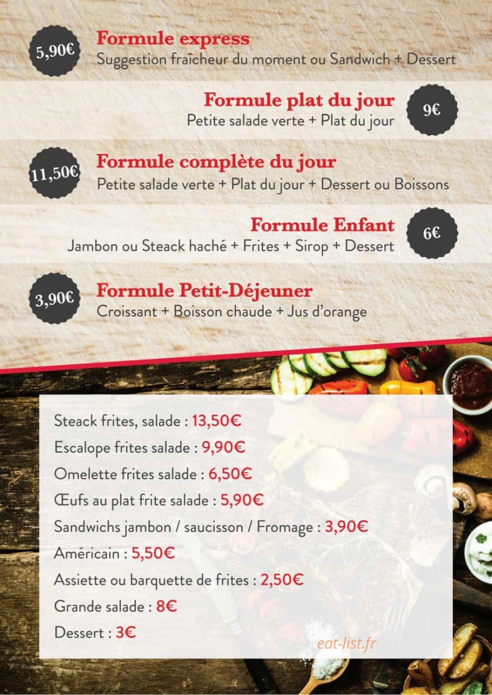 La Cabane des Gourmands — carte page 1