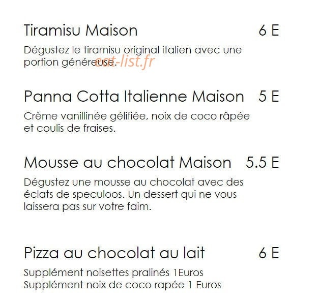 La calabraise — carte page 1