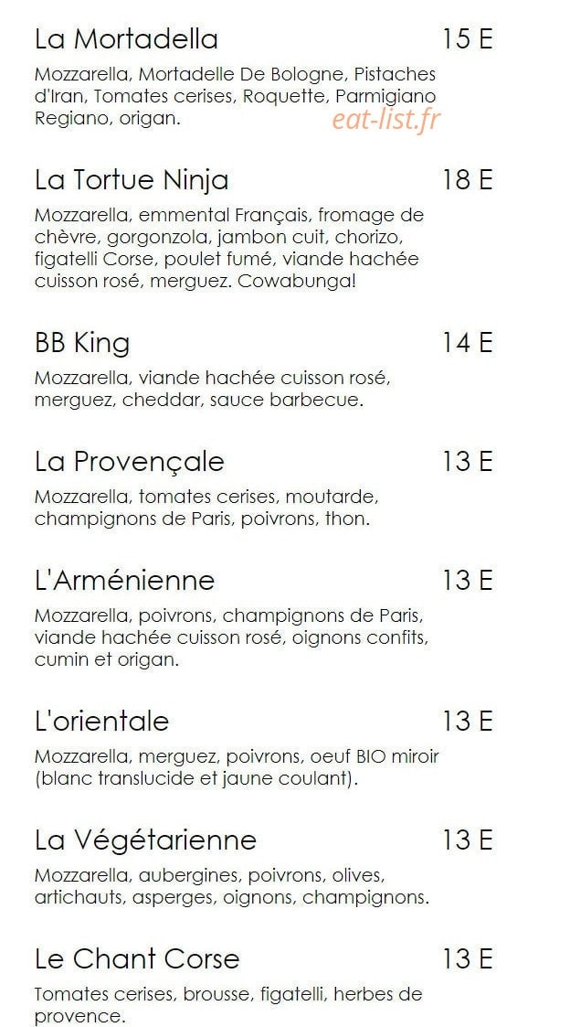 La calabraise — carte page 2