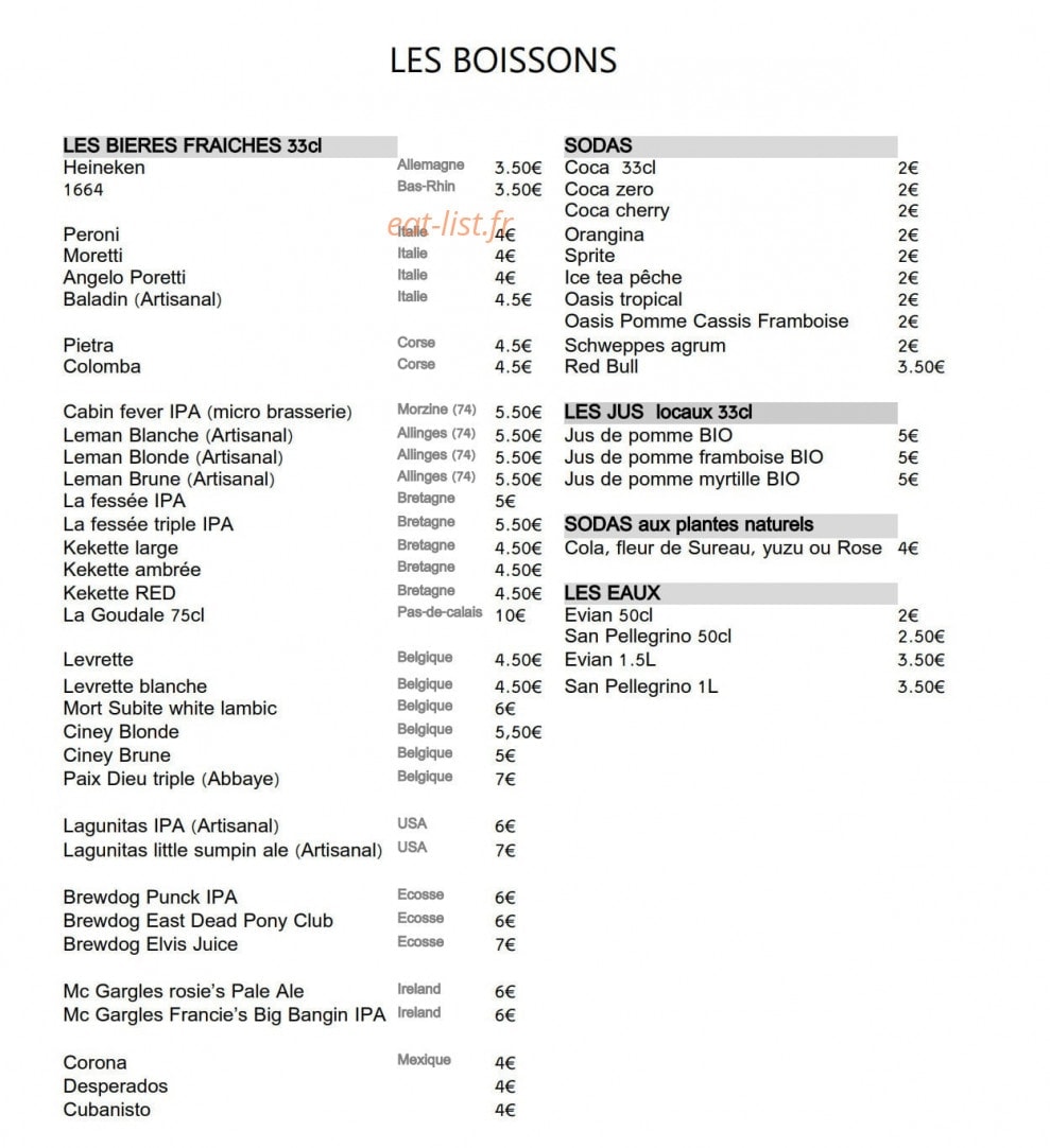 La calabraise — carte page 7