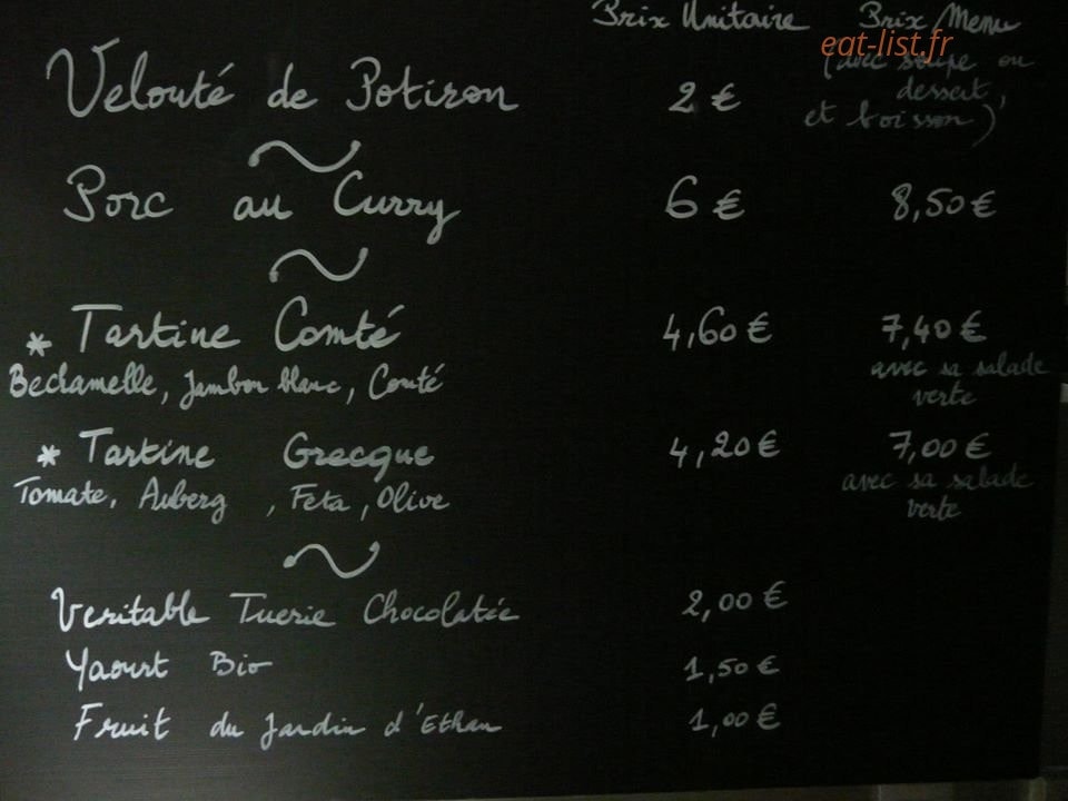 La Cantine d'Isabelle — carte page 1