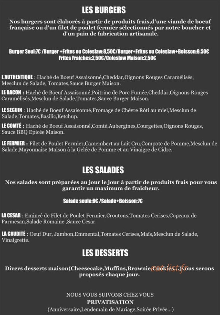 La Cantine De Steve — carte page 1
