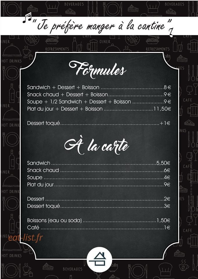 La Cantine Toquée — carte page 1