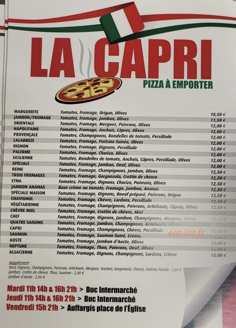 La Capri — carte page 1