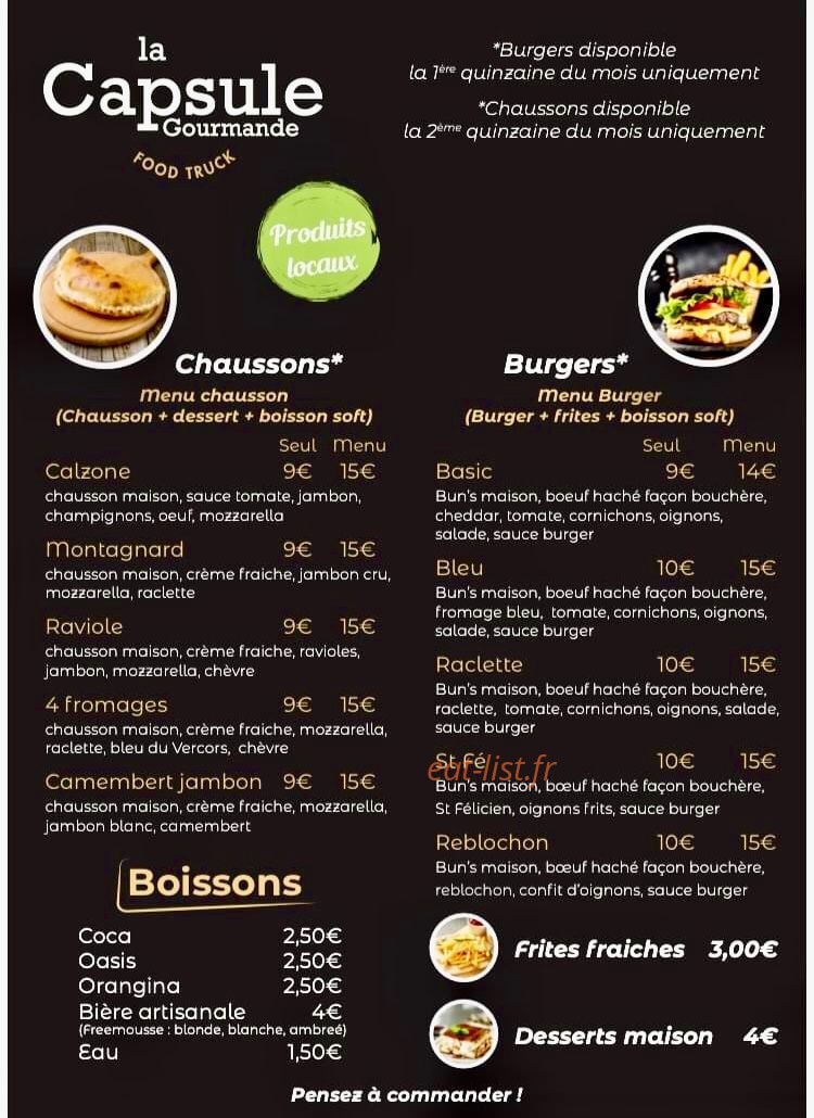 La Capsule Neuchâtel Menu – La Capsule Neuchâtel – REMOEQ